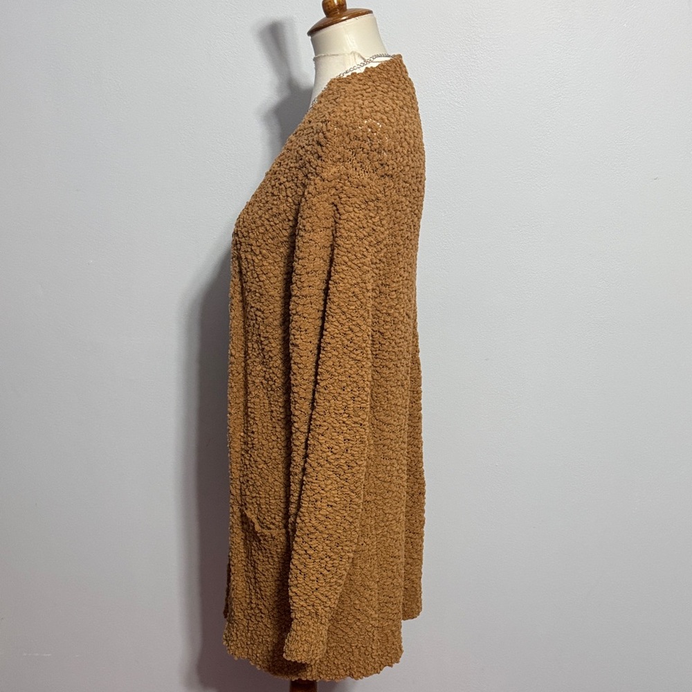 Zenana Outfitters Camel Bouclé Open-Front Cardigan - Picture 2 of 3